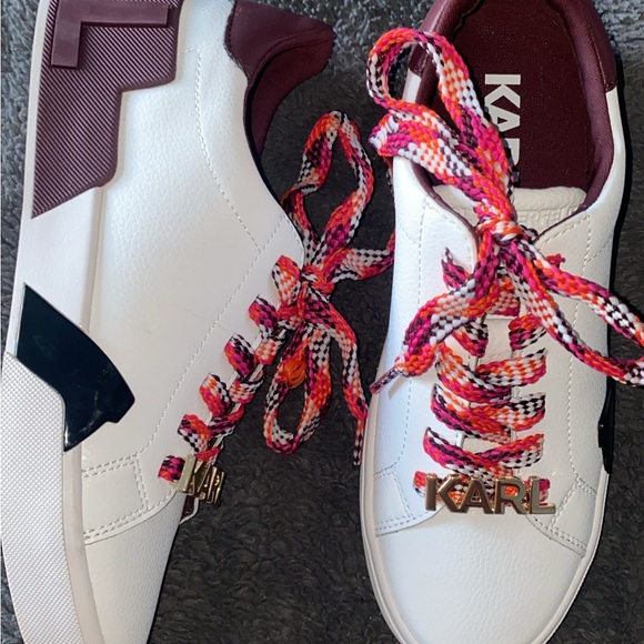 Brand New Burgundy and White Karl Lagerfeld Sneakers - Picture 2 of 6